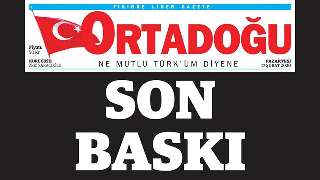 ''Her kuruluş tıpkı insan gibi yaşar ve hayatı sona erer'' dedi ve kapandı! Bir gazetenin daha kapısına kilit vuruldu!
